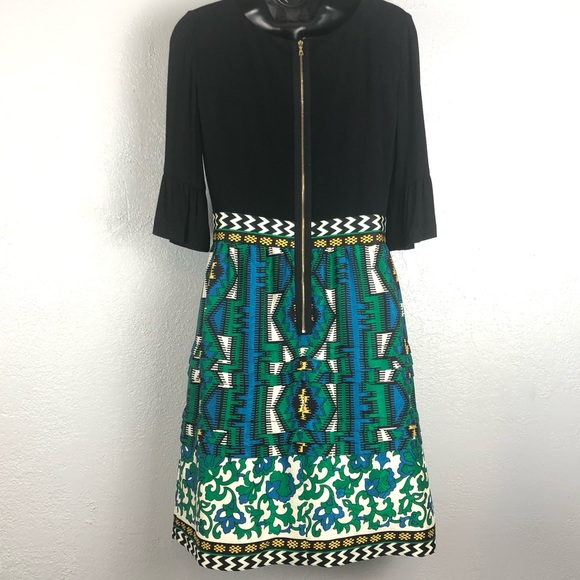 PHOEBE COUTURE SILK geometric Aztec dress Sz 6 - Picture 6 of 9
